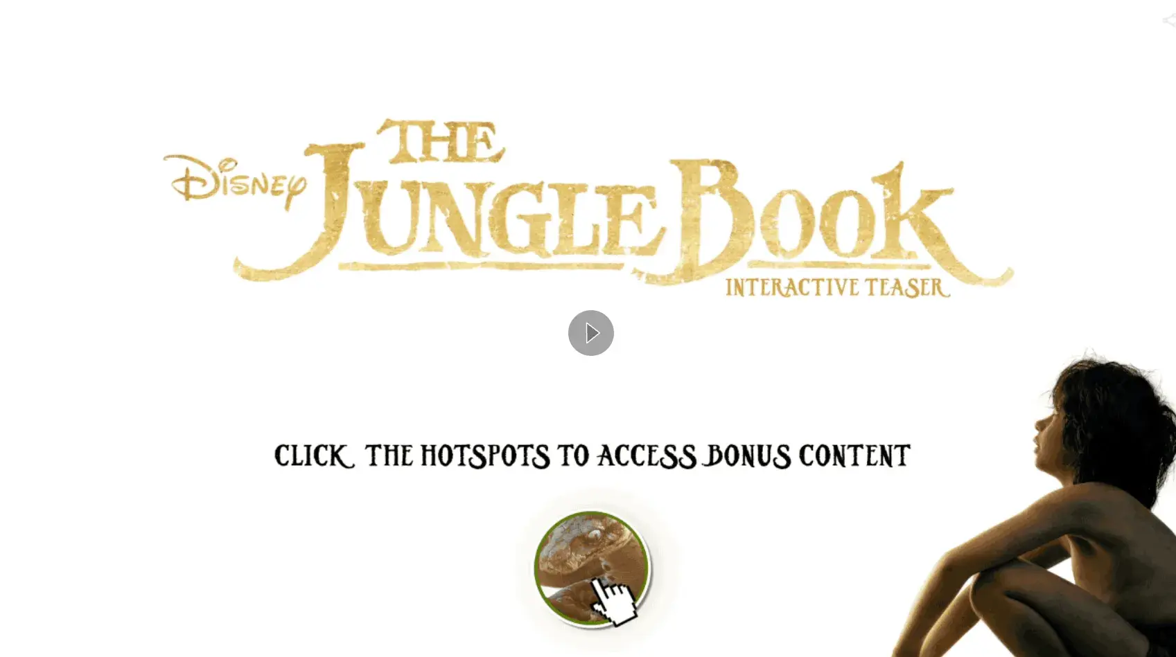 interactive video showing the opening frame for jungle book’s interactive teaser