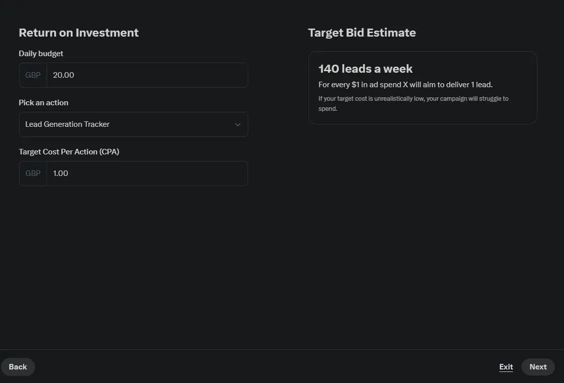 setting your budget to boost a post on x