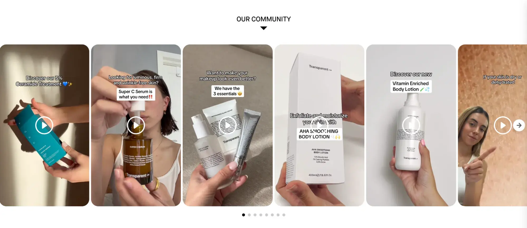 types of marketing; a screenshot from niche beauty labs showing user-generated content