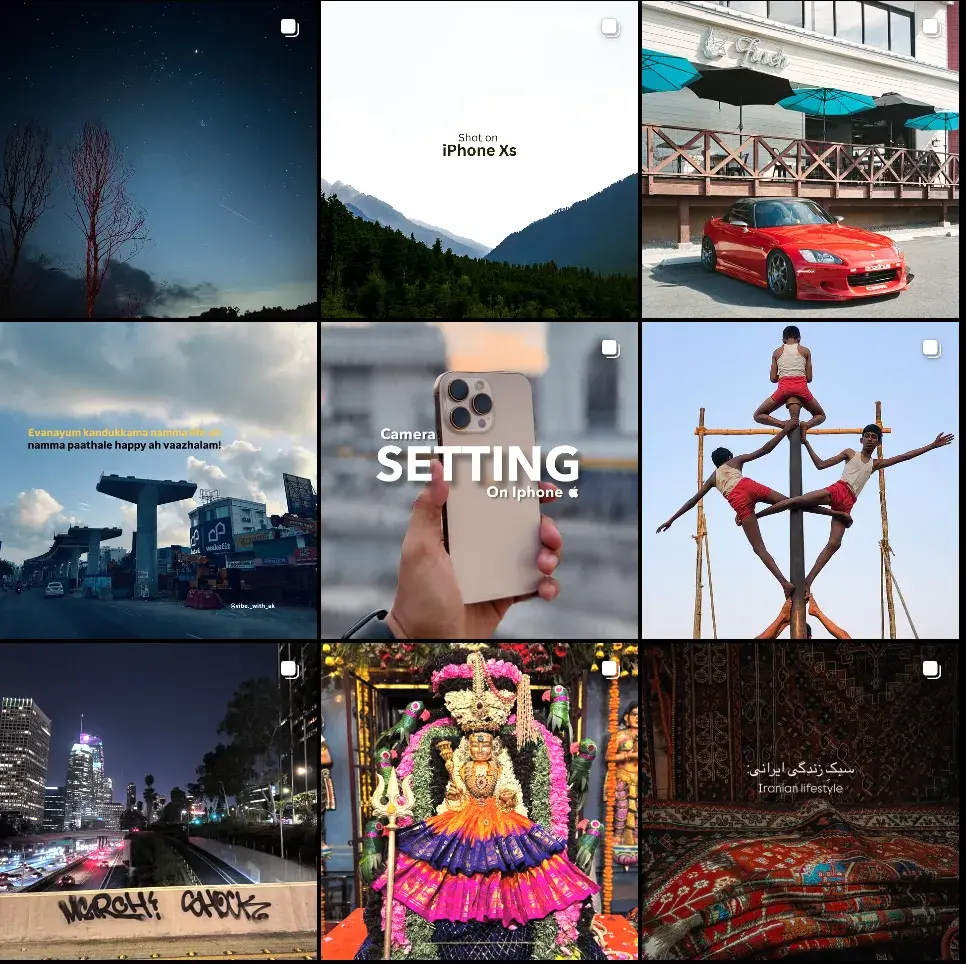 screenshot of nine photos with the hashtag #shotoniphone.