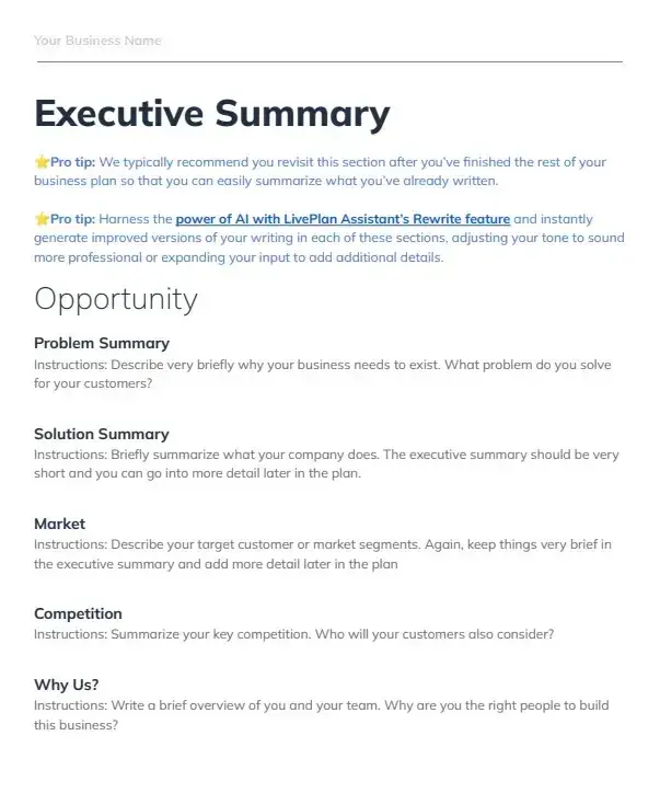 bplan free business plan template, sample business plans