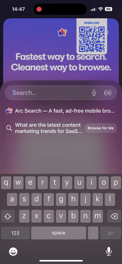 gif of arc’s mobile search results.https://arc.net/search