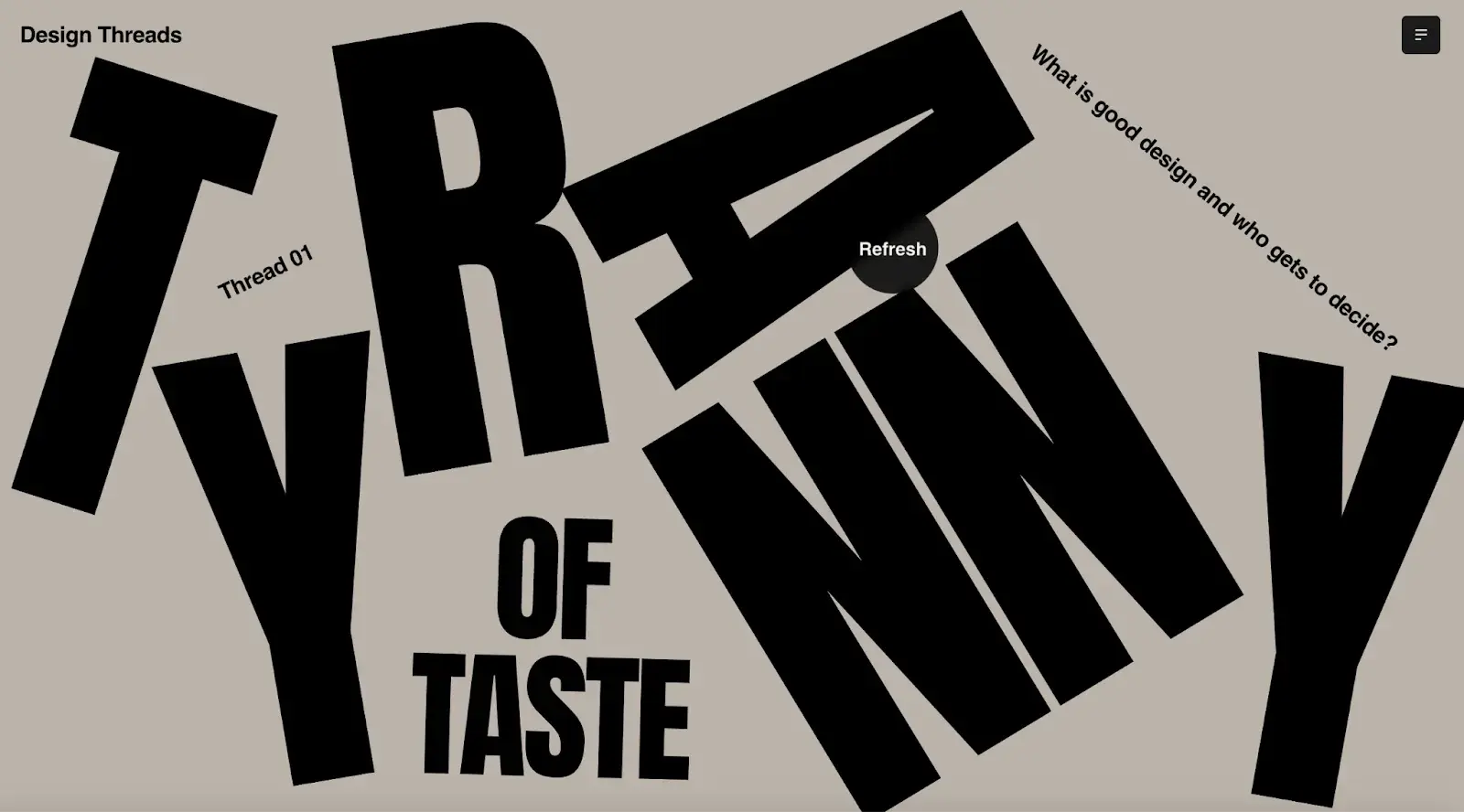 best website designs, design threads, best individual editorial feature webby winner