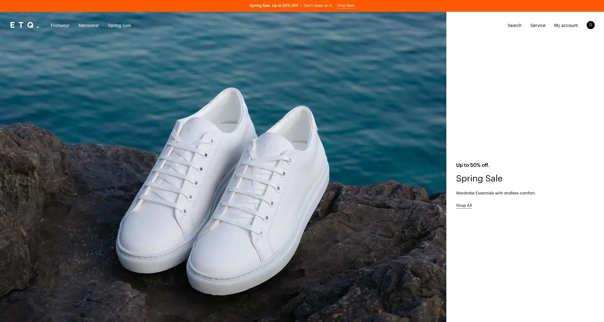 best website designs, etq footwear