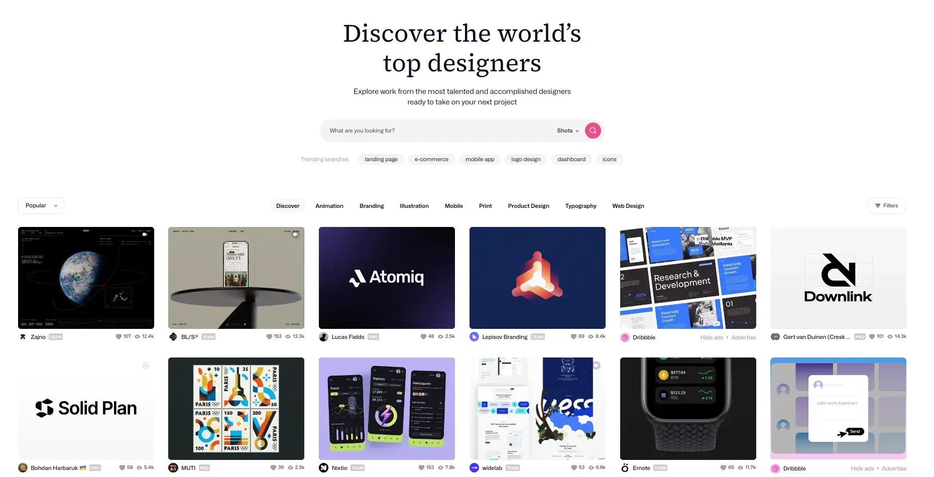 best website designs, dribbble design inspiration
