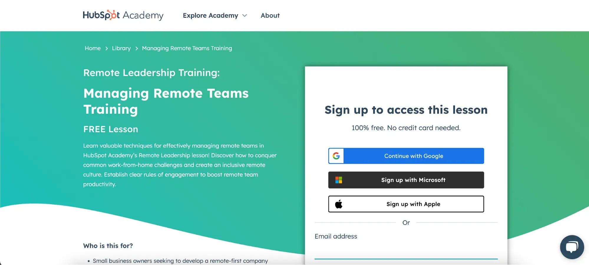 hubspot academy remote management training