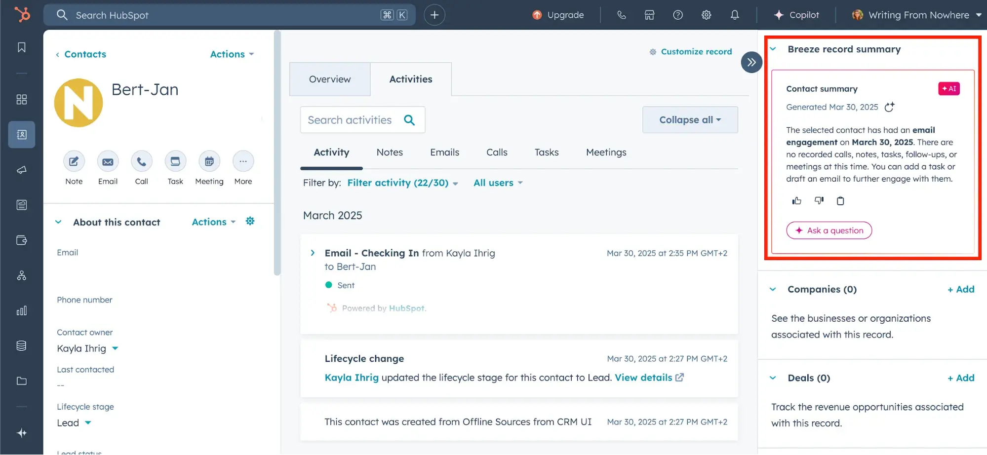 hubspot crm screenshot
