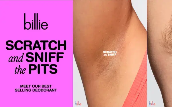 a screenshot of billie’s scratch-and-sniff digital campaign