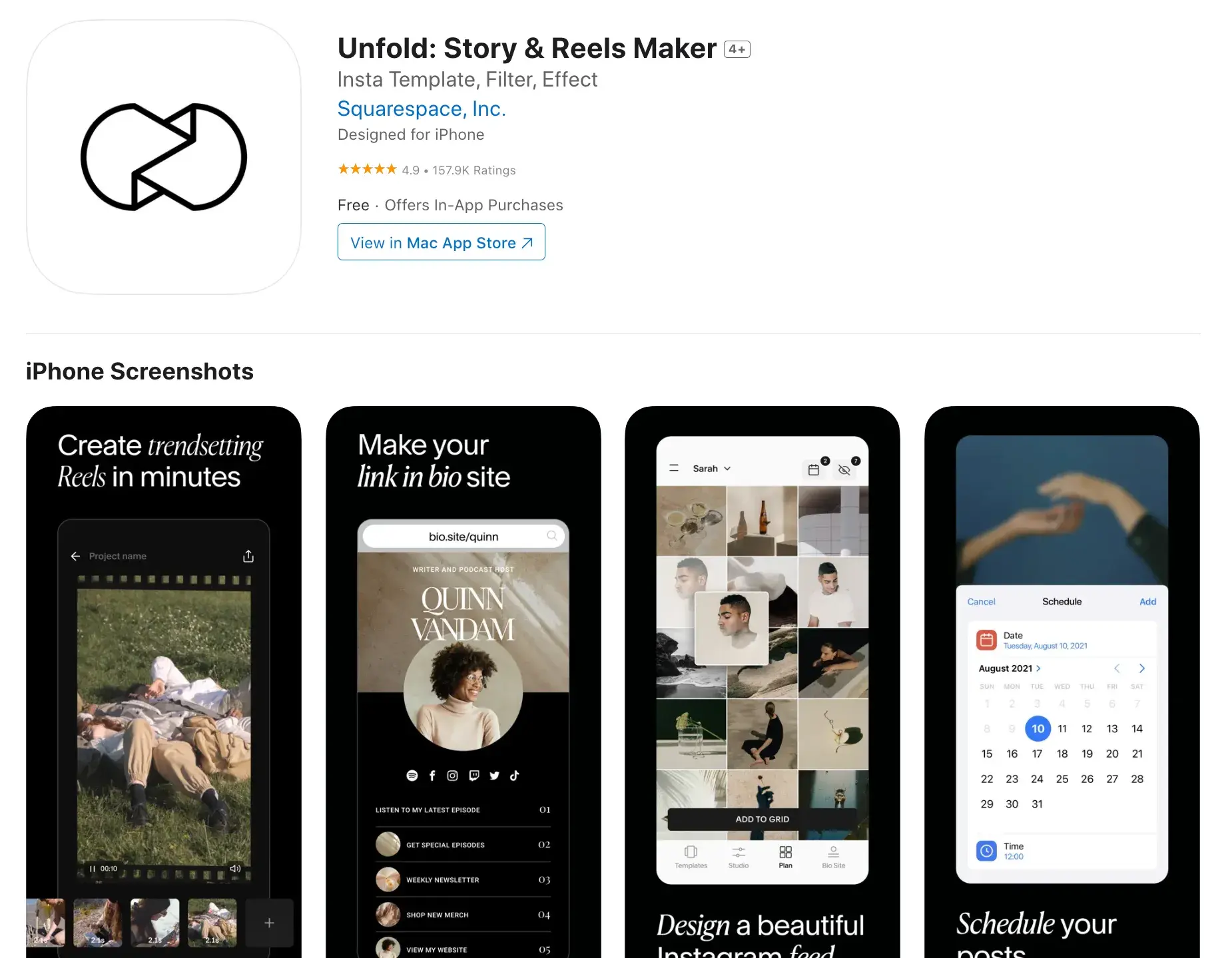 social media tools list, unfold app