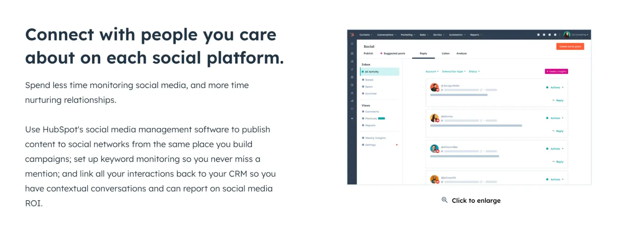 social media tools list, hubspot social media management software