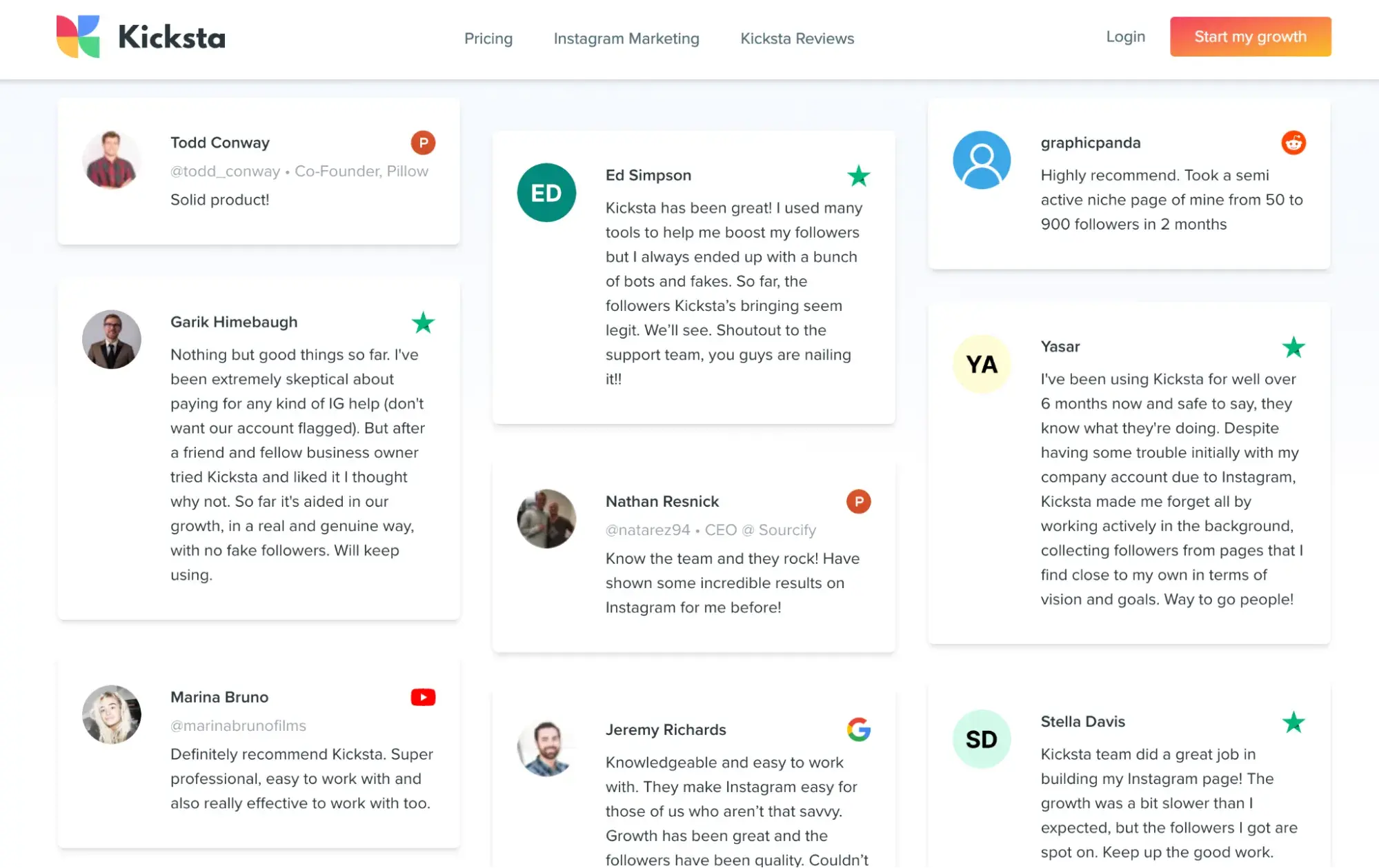 social media tools list, kicksta