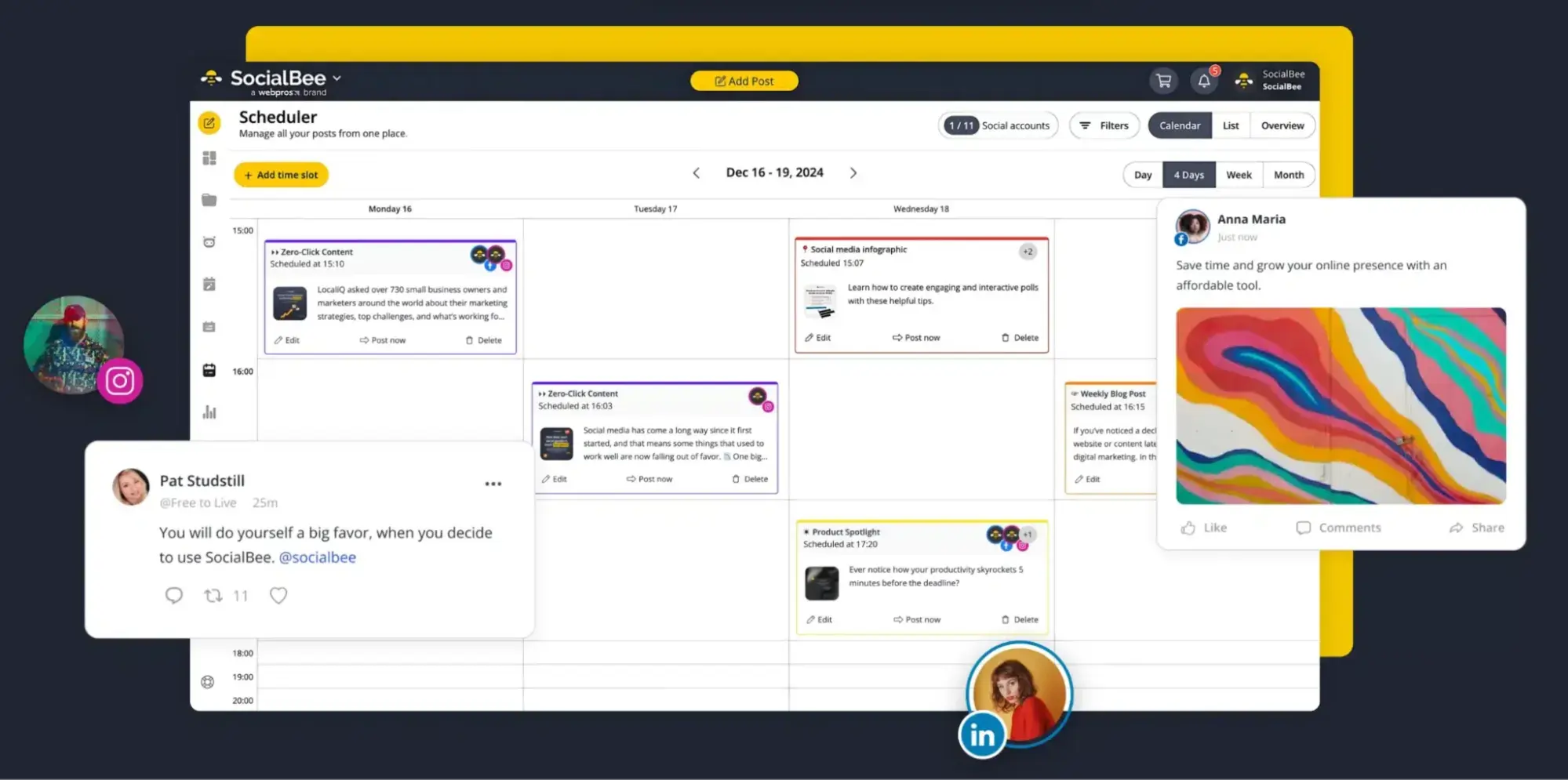 social media tools list, socialbee