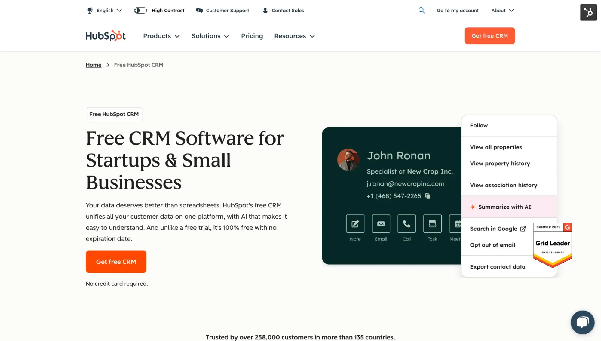 crm for plumbers: hubspot