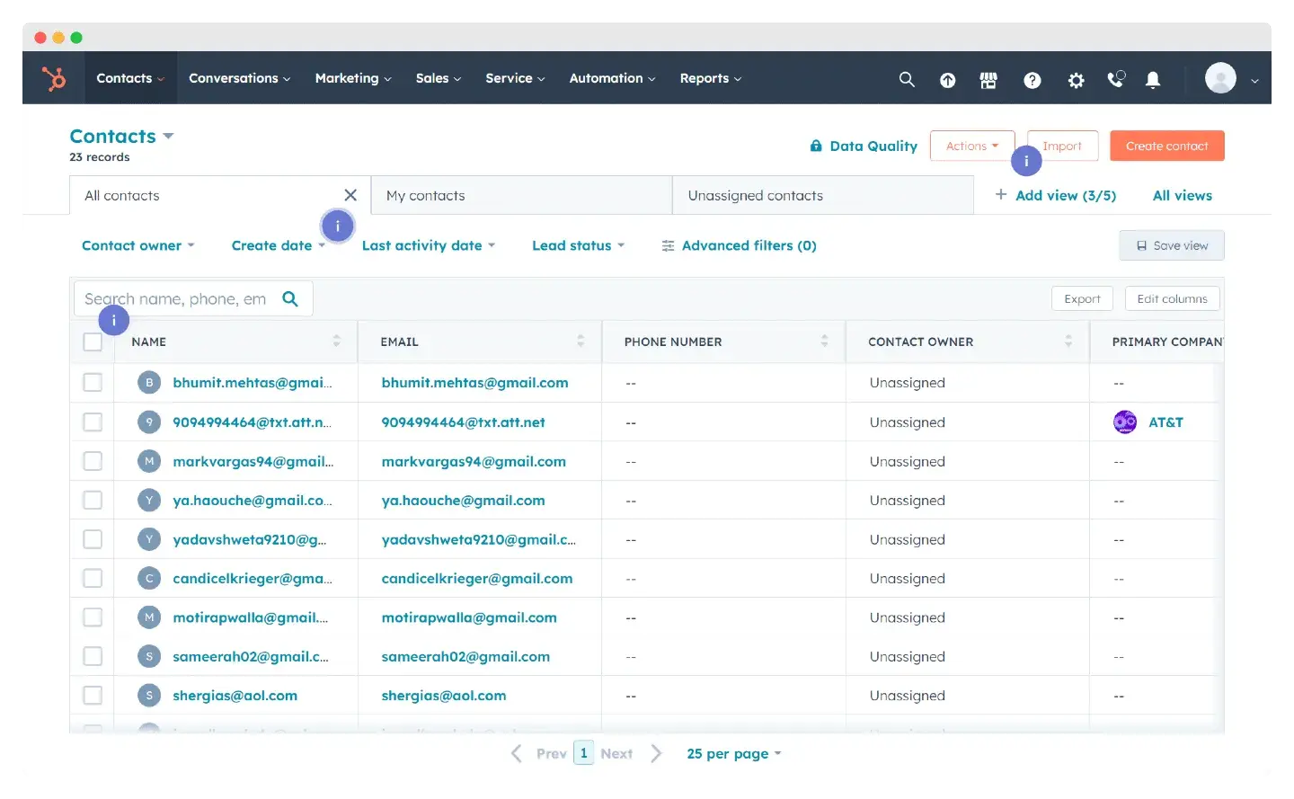 hubspot crm; email marketing ux for consulting firms